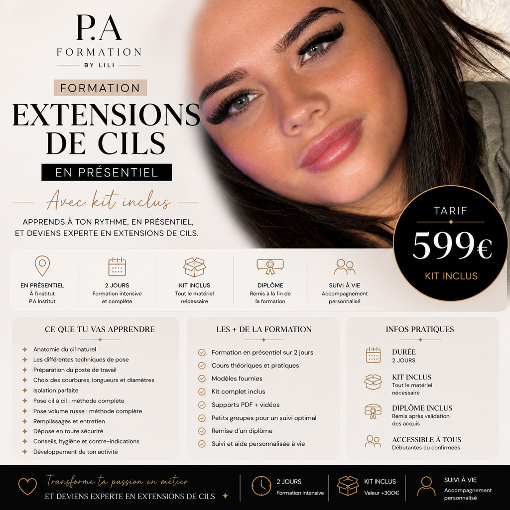 Formation Extensions de cil en présentiel avec kit 🖤