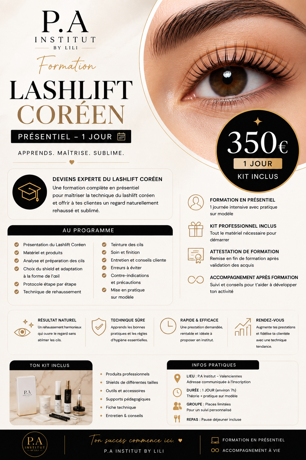 Formation Lashlift coréen en présentiel avec kit🖤